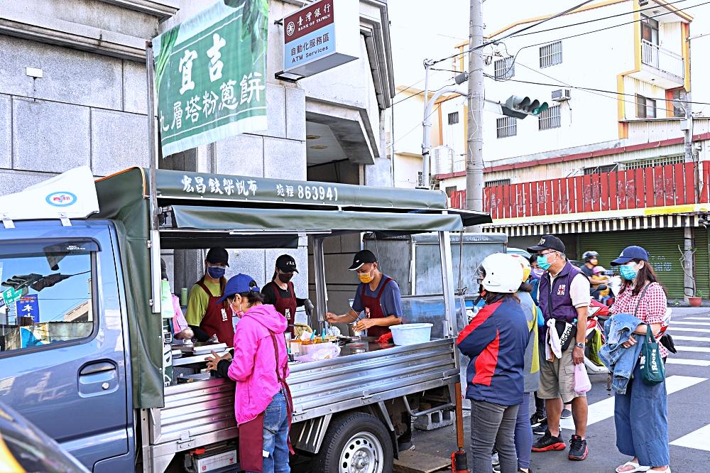 宜吉九層塔粉蔥餅｜大甲超人氣銅板美食，一天只賣四小時，排再久都要吃！