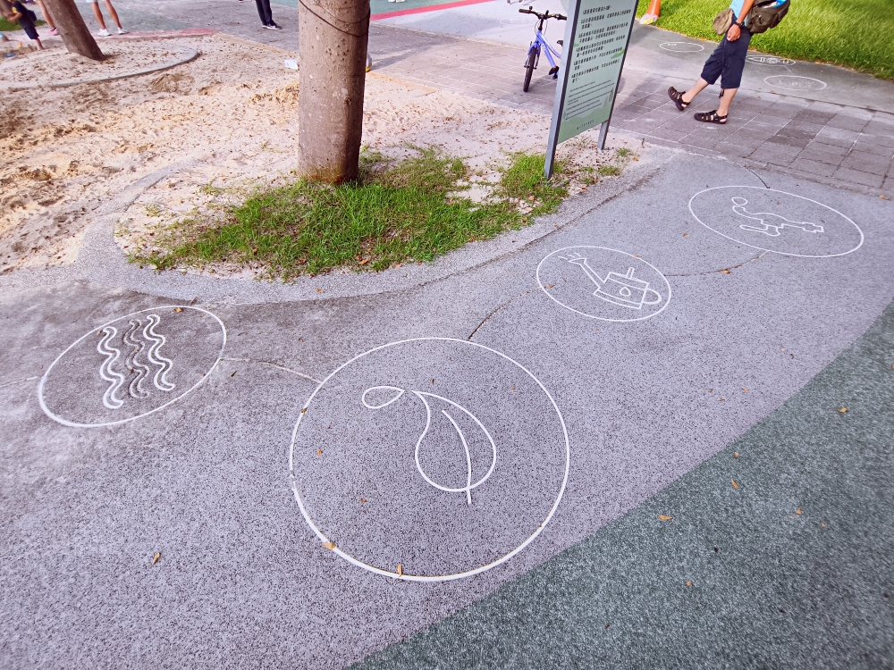 黎新公園 | 台中親子景點，大西瓜攀爬網、綠樹草坪沙坑兒童遊戲區