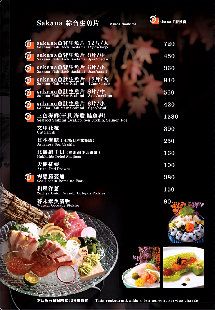 魚吞壽司菜單 | 鄰近台中市政府的日本料理，台中包廂餐廳